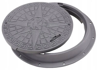 BABYLONPLAST™ Schachtabdeckung Kanaldeckel Schachtdeckel DN600/800 A15 BabylonPlast 50 kN Grau