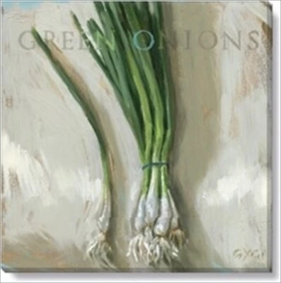 Green Onions, A Garden Giclee Print Painted By Darren Gygi 20 X 20 inch  NEW - Image 1 of 2