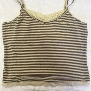 Reference Point Faux Lagenlook gestreift Cami Spitze Gr. L gebraucht, in einwandfreiem Zustand - Bild 1 von 5