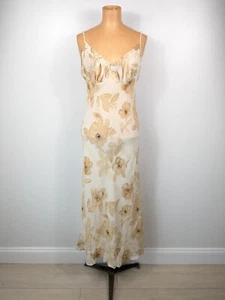 Victoria's Secret Vintage Y2K 100% Silk Medium Floral Maxi Slip Dress Cottage - Picture 1 of 12