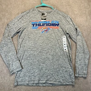 Oklahoma City Thunder T Shirt Men's Medium Heather Gray Long Sleeve TX3 Cool NEW - Picture 1 of 10