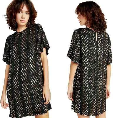 Anthropologie бархата Graham & Spencer Vivi черный блестками мини платье XS новый с Ярлыками - Изображение 1 из 4