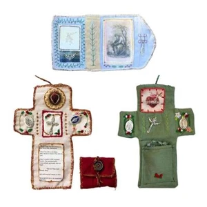 Taschenschrein mit forSilberkreuz innen enthalten, handgefertigte Gebetsdecke Tasche/ - Bild 1 von 15