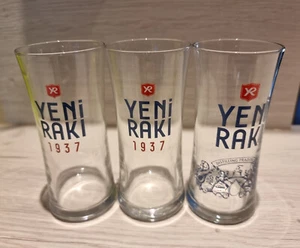 Yeni Raki 3 Gläser + Stofftasche - Longdrinkglas Mixglas - 2 verschiedene Motive - Bild 1 von 8
