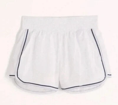 Abercrombie & Fitch YPB Nylon Lined Running Shorts in White Blue Pockets Size S - Image 1 of 4