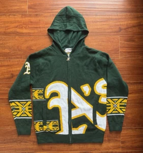 Oakland Athletics Zip Up Team Merchandise Knit Sweater Size Medium Men's - Picture 1 of 4