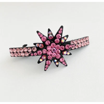 Bareta de flores explosivas iridiscentes de cristal rosa de Swarovski Foto 1 de 2