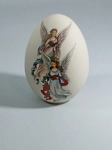 Eggzakly Porcelana Huevo Rosa Dos Ángeles Decorativo Coleccionable EE. UU. Hecho a Mano - Imagen 1 de 2