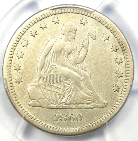 1860-S Seated Liberty Quarter 25C - PCGS VF Details - Rare San Francisco Date! Cover