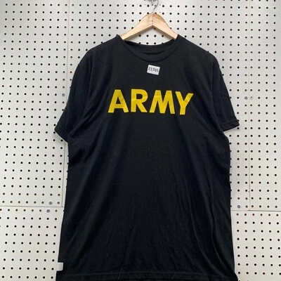 Camisa Army Preta Amarela Soletrar Adulto Grande serve 22,5x31 Manga Curta - Imagem 1 de 4
