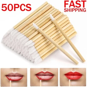 50 PCS Disposable Lip Brush Gloss Lipstick Wands Applicator Makeup Brushes Tool - Picture 1 of 5
