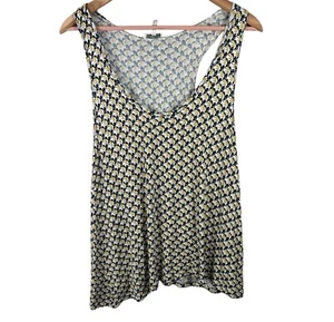 Túnica boho ligera con estampado de elefante amarillo azul mediano Joie Top para mujer - Imagen 1 de 17