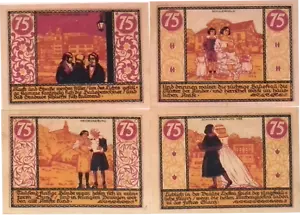 1921 Alemania RUDOLFSTADT 75 Fennig billete/juego de dinero de emergencia - Imagen 1 de 2