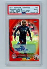 2014 Jermain Defoe Topps Chrome MLS Red Refractor Toronto Autographed /25 PSA 9