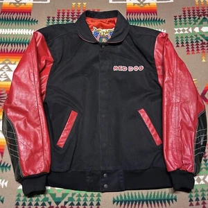 Vintage 90s Jeff Hamilton Red Dog Leather Jacket XL - Picture 1 of 8
