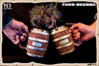 1/1 Scale One Piece Luffy Zoro Beer Barrel Cup Resin Statue Stainless Steel Mug  - Bild 1 von 4