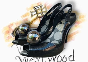 Vivienne Westwood x Melissa Anglomania Heels Pump Black Size 40 US 9 Rubber Ball - Picture 1 of 9