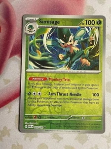 Pokémon TCG Simisage 005/182 SV04: Paradox Rift Reverse Holo Uncommon - Picture 1 of 1