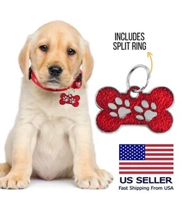 Etiqueta de identificación personalizada en forma de pata de hueso para perro pequeño etiquetas silenciosas grabadas personalizadas para mascotas - Imagen 1 de 6