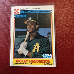RICKEY HENDERSON 1984 TOPPS RALSTON PURINA COMPANY BASEBALL CARD # 15
