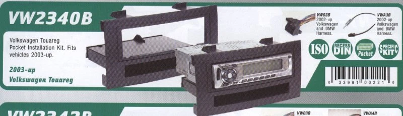 NOVO KIT DE INSTALAÇÃO DE RÁDIO SINGLE DIN SCOSCHE VW2340B 2003 - 2010 VW TOUAREG - Imagem 1 de 3