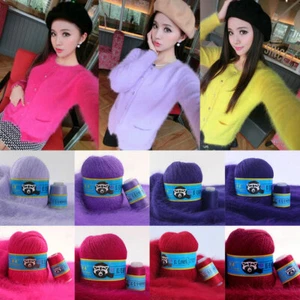 50g+20g Soft Plush Mink Cashmere Yarn 2Ply Anti-pilling Crochet Knitting Sweater - Picture 1 of 50