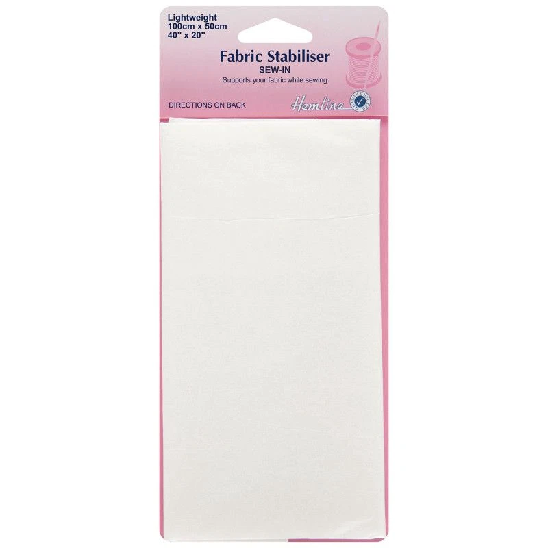 Hemline 100 x 50cm Fabric Stabiliser Lightweight Sew In Machine Embroidery - Image 1 of 1