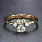 2Ct Heart Cut Simulated Diamond Dog Paw Print Engagement Ring 14k Rose Gold Over