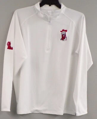 Pullover Ole Miss Rebels Para Hombres Elástico 1/4 Cremallera XS-4X, LT-4XLT Nuevo Foto 1 de 4