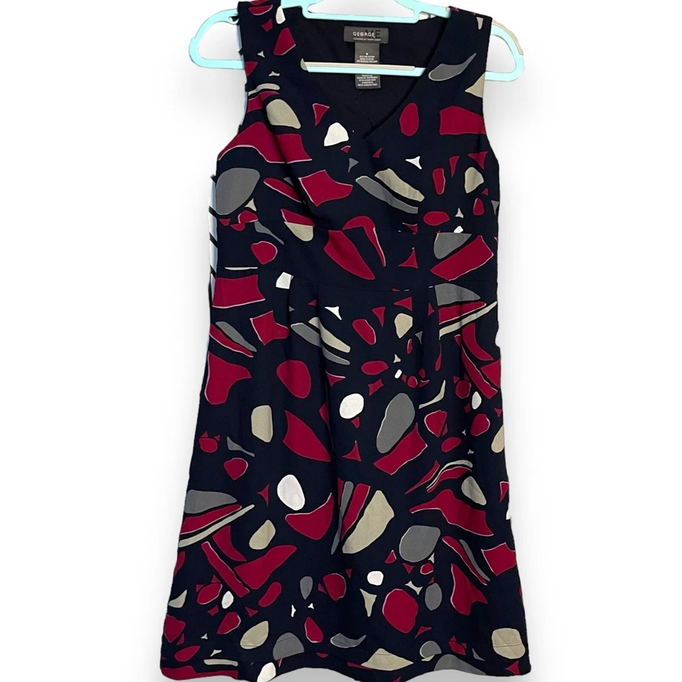 George Mark Eisen A-Line Knee Length Dress Womens 6 Multicolored Abstract Casual - Image 1 of 4
