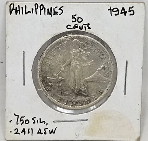 1945-S Philippinen - 50 Centavos - US Admin Eagle - Silbermünze - vz/unc - Bild 1 von 10