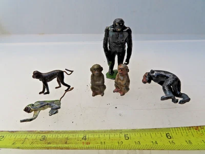 Винтажные БРИТАНСКИЕ Раскрашенные Свинцовые Обезьяны и Обезьяны из Коллекции Зоопарка...* - Изображение 1 из 4