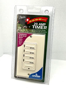 NEU Leviton Decora 20 AMP Timer 6260M 10-20-30-60 Minuten IN-Wandschalter MANDEL - Bild 1 von 1