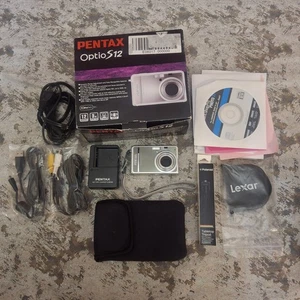 Pentax Optio S12 Digital Camera 12MP Point & Shoot 17021 Silver w/ Extras *READ* - Picture 1 of 24
