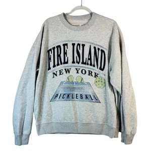 Abercrombie & Fitch Fire Island NY Pickleball Graphic Crewneck Sweatshirt M - Picture 1 of 7