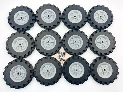 12 Knex Tires Large 3.5" Gray/Silver Wheels - K'nex Replacement Parts - Image 1 of 4