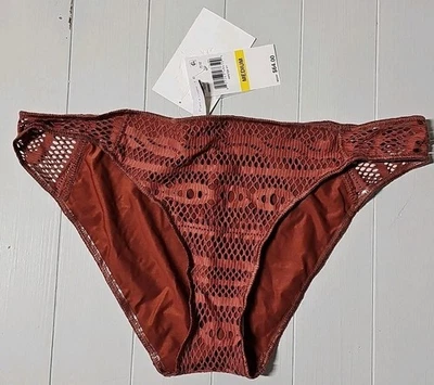 New Becca by Rebecca Virtue Brown Crochet Bikini Swim Bottom Sz M $64 MSRP - Image 1 of 4