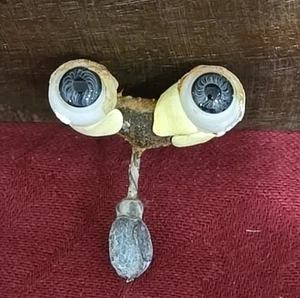 Par de antiguos ojos de muñeca alemana de vidrio en balancín azul 13,4 mm - Imagen 1 de 3