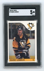1985-86 Topps Hockey Rookie #9 MARIO LEMIEUX RC SGC 5 - Picture 1 of 2