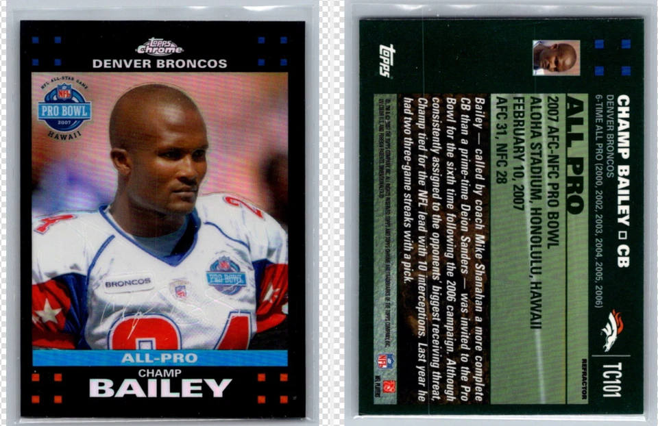 2007 Topps Chrome Refractor Champ Bailey TC101 - Image 1 of 1