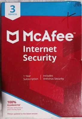 Factory-Sealed US Retail Box McAfee Internet Security 3 Devices - Image 1 of 3