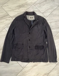 Converse One Star Chore Coat Blazer Size Medium Gray Pinstripe Casual Jacket NO4 - Picture 1 of 4