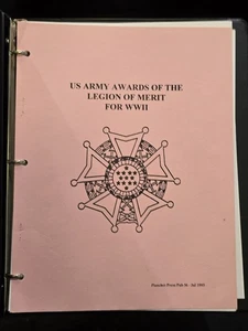 US ARMY Awards Of The Leagon Of Merit WWII Medal Issue Records Book - Picture 1 of 3