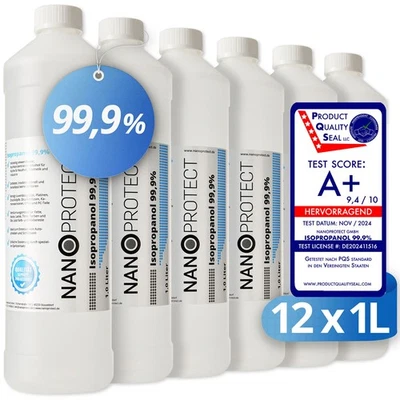 Isopropanol 99,9% | Isopropylalkohol | 12 x 1 L | Sparpaket | Alkoholreiniger - Bild 1 von 4