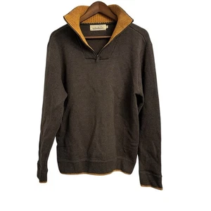Irelands Eye 100 % Wolle 1/4 Reißverschluss Pullover olivgrün Herren Small Preppy Ski - Bild 1 von 8