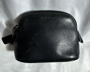 Coach Vintage Mini Geldbörse schwarz Leder Kuppel Reißverschluss Make-up Etui EU - Bild 1 von 7