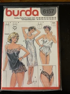 VINTAGE burda CLASSIC LINGERIE # 6157 PATTERN SLIP-PANTIES-THONG SIZE 8-20 - Picture 1 of 3
