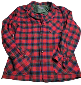 Vintage Pendleton Plaid Smoking Jacket Men's Medium *FLAW* - Picture 1 of 8