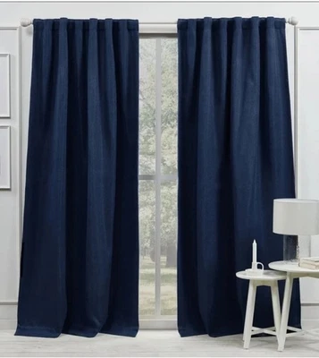Ralph Lauren Palisades Room Darkening Back Tab Blue Indigo 50”X84” - Image 1 of 4