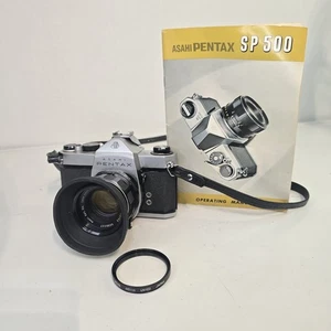 Asahi Pentax SP 500, Super-Takumar 55mm f/2.0 Lens, Operating Manual - Picture 1 of 15